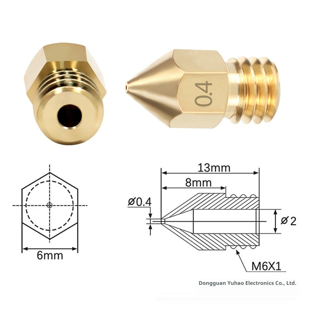 3D Printer Accessories Pointed Brass MK8 Nozzle Alloy Cleaning Pin MK8 Nozzle Kit